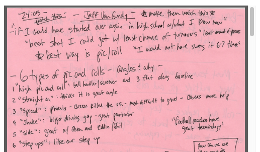 Jeff Van Gundy Ball Screen Offense Notes