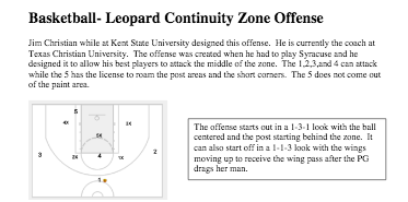 Basketball Offense | Jim Christian Leopard Continuity Zone Offense