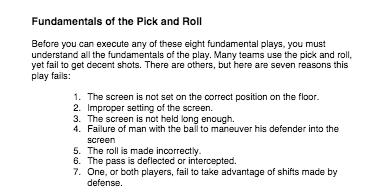 Fundamentals of Pick and Roll Basketball