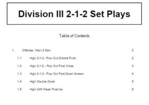 Division III 2-1-2 Set Plays