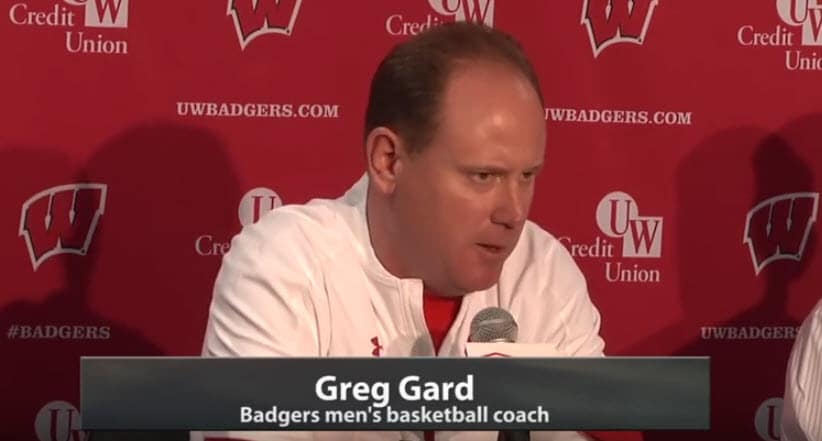 Greg Gard Wisconsin Badgers Double Stagger Action